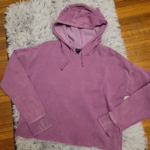 Hot Topic purple cropped cat ear hoodie size medium
